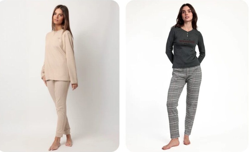 Conjunto de pijama de algodón para mujer, cómodo y transpirable, ideal para dormir y descansar durante todo el año.