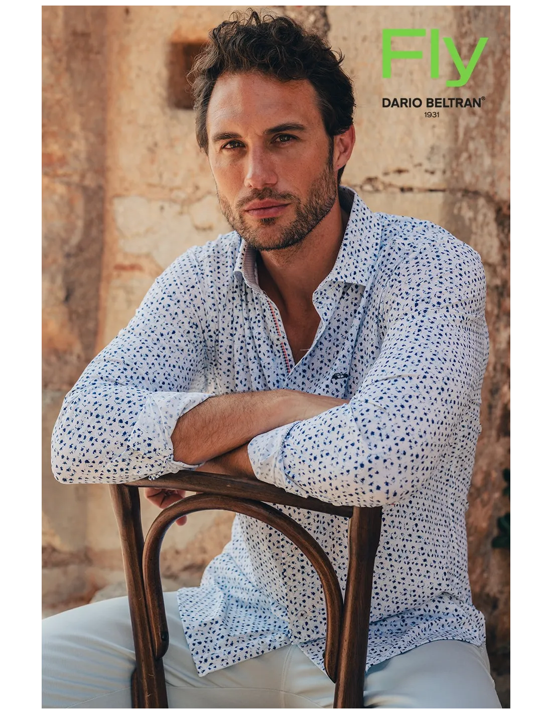 camisa hombre regular fit estampado azul camisa hombre regular fit estampado azul