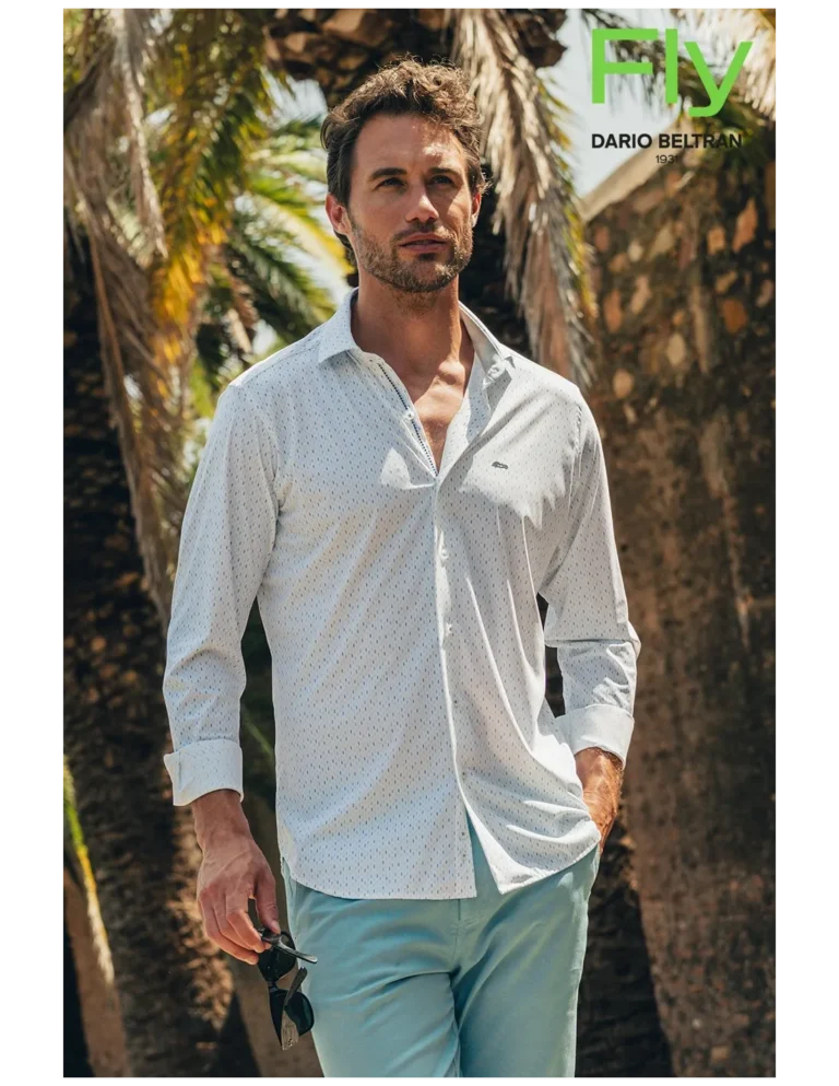 camisa hombre regular fit lisa azul
