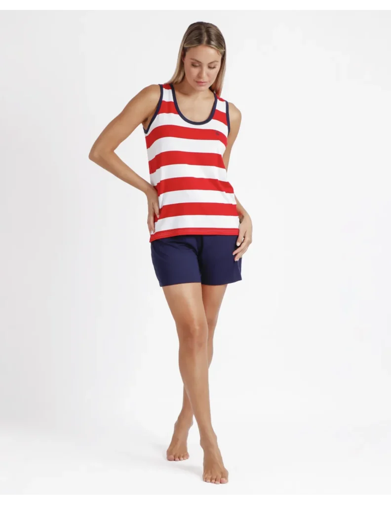 pijama sin mangas para mujer rojo pijama sin mangas para mujer rojo