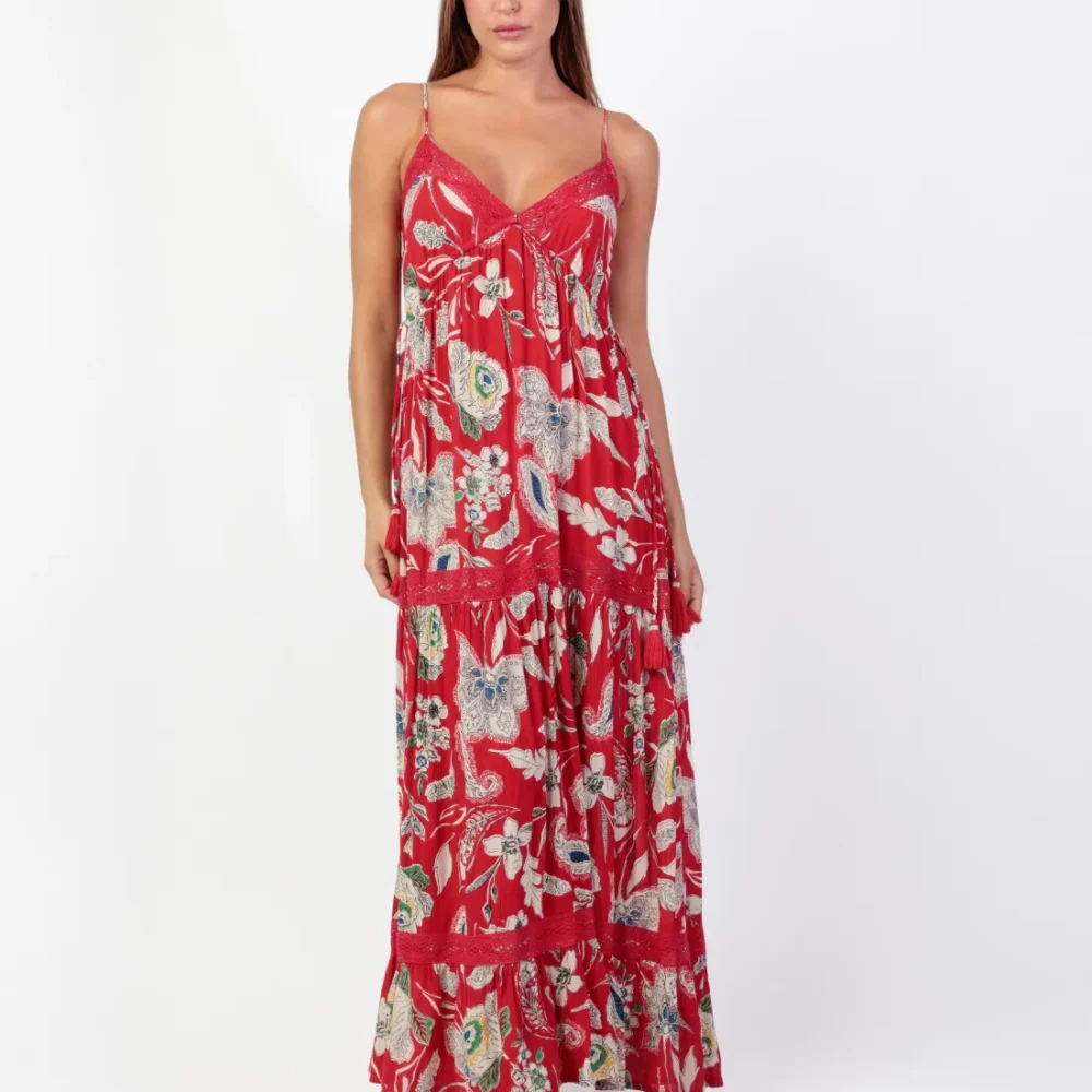 vestido tirantes aurora para mujer rojo vestido tirantes aurora para mujer rojo