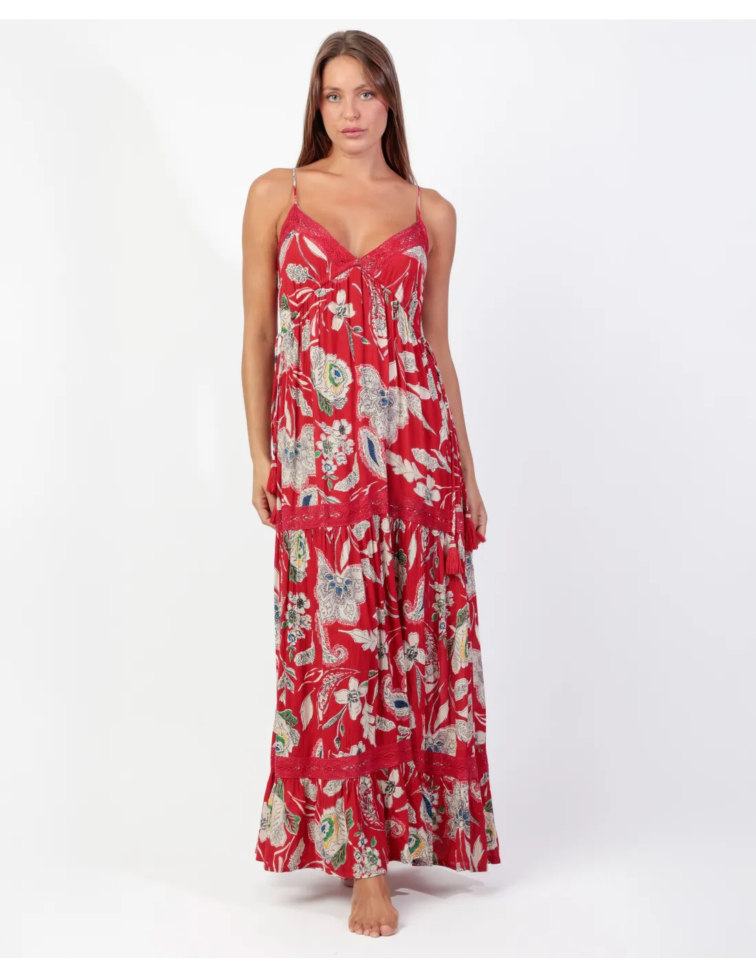 vestido tirantes aurora para mujer rojo vestido tirantes aurora para mujer rojo