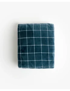 Manta de doble cara Corel a cuadros azul marino de Lovehomewear